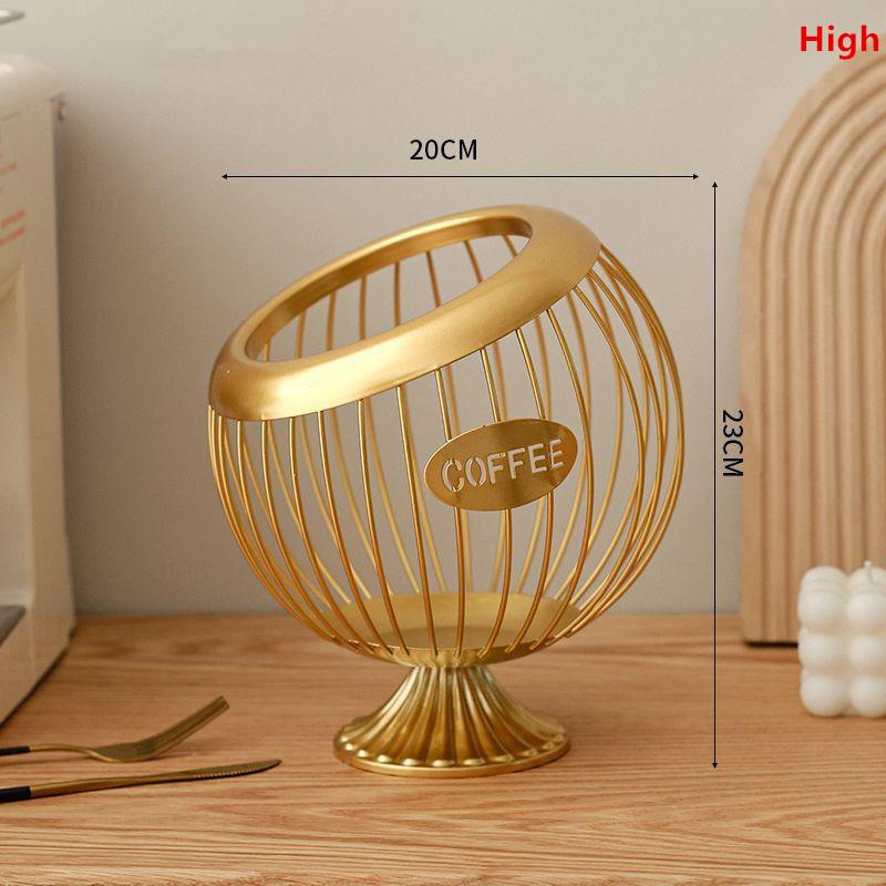 1PCS Iron Coffee Capsule Holder Fruit Snack Storage Rack Multifunctional Hollow Coffee Pod Storage Rack Suitable For Home Cafes