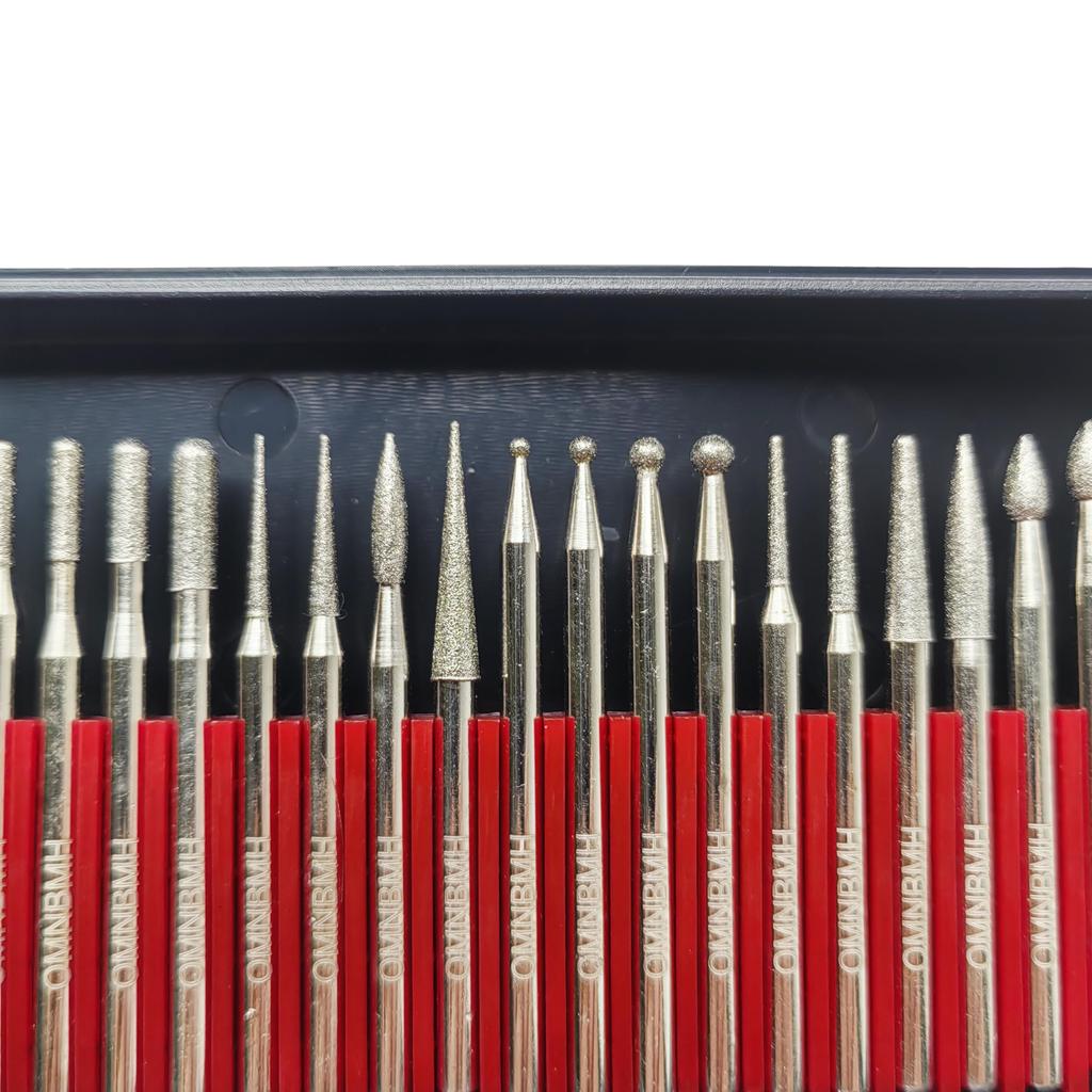 Diamentowy wiertło szlifierskie igłowe wiertła do naprawy jadeitu różne zestawy średnic trzpienia 3 mm, punktowe, odnowione, rzeźbiarskie, grawerskie,