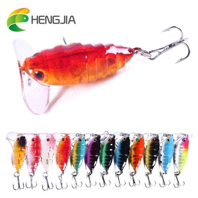 HENGJIA Fishing Lure 4.4g/4cm Cicada Bait Plastic Bug Insect Lure 5pcs/lot Topwater Wobbler Lure