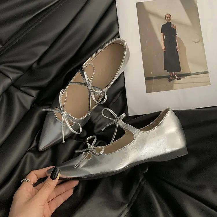 Shoes Woman Comfortable And Elegant Bow-Knot Casual Female Sneakers Pointed Toe Increas Height Soft Low Heels Oxfords Plat