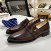 Fashion Size 7 To 12 Classic Mens Penny Loafers Genuine Cow Leather Dress Shoes Brown Handmade Slip on Italian Style Office Formal Shoes
