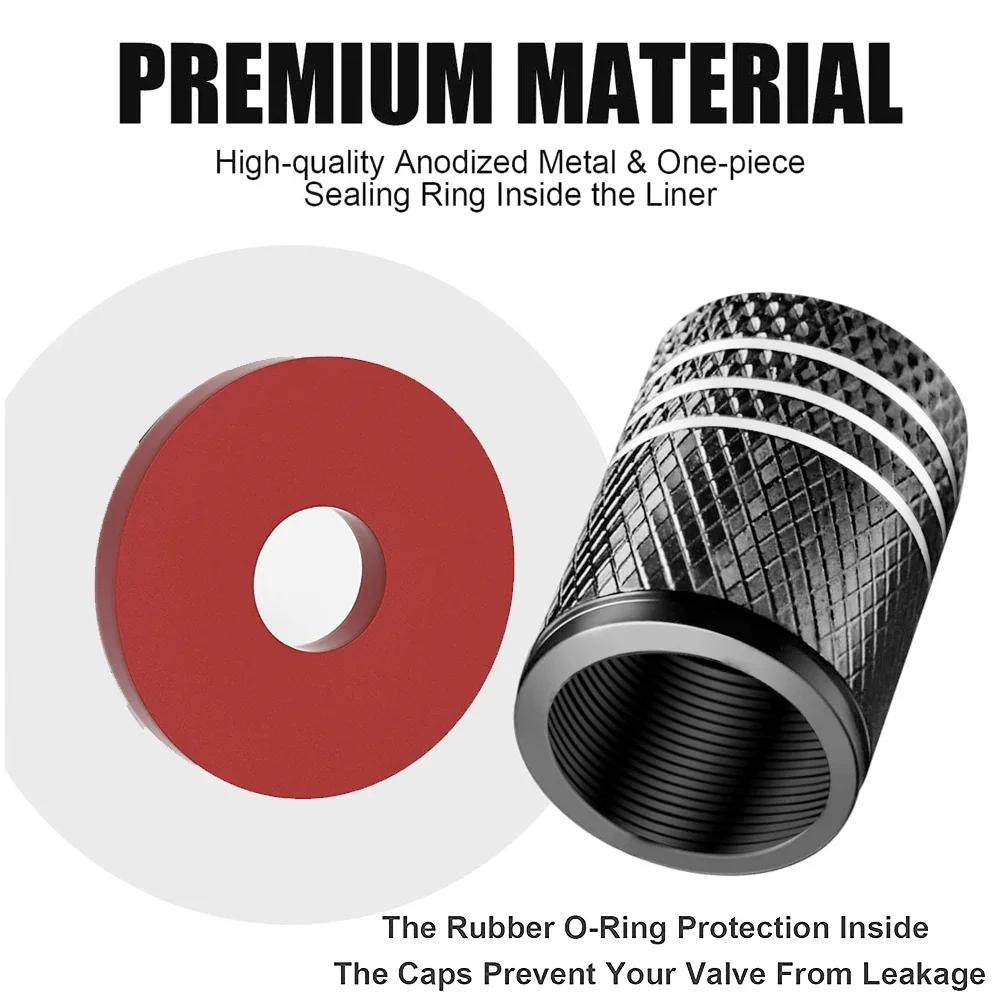 Dustproof Universal Aluminum Valve Stems Caps - 4-Piece Hub Protectors for Car, Motorcycle & Bicycle Tire Valves