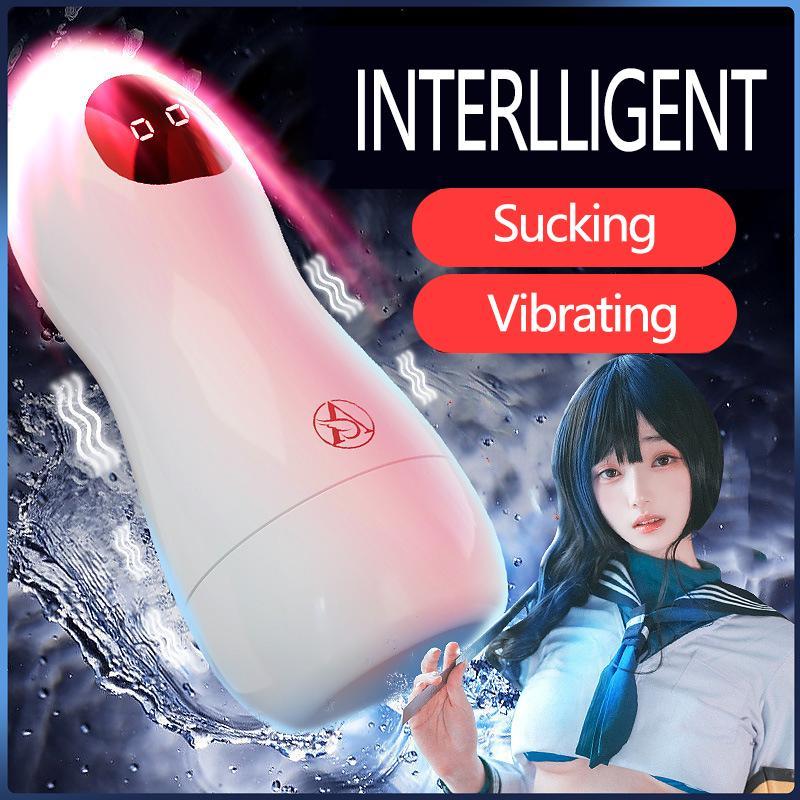 Heating Blowjob Male Masturbator Cup, Pocket Pussy with Large Particles, Simulated Vagina Clitoris Vibrator Sex Toy for Men