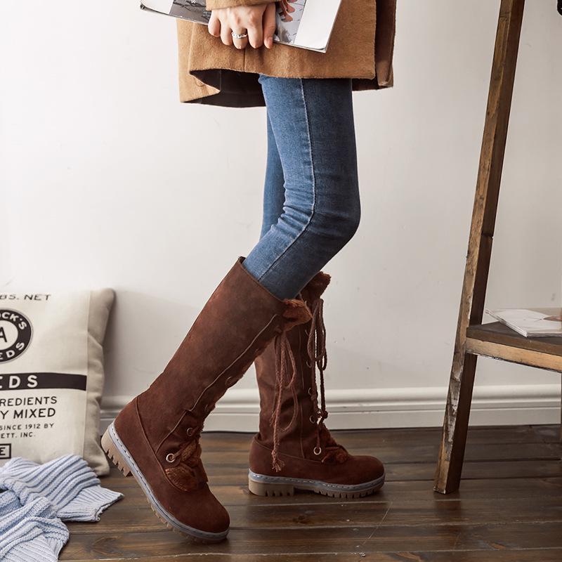 Botas de talla grande zapatos de mujer botas altas botas de nieve de tacón  bajo esmerilado comprar a buen precio — entrega gratuita, reseñas reales  con fotos — Joom