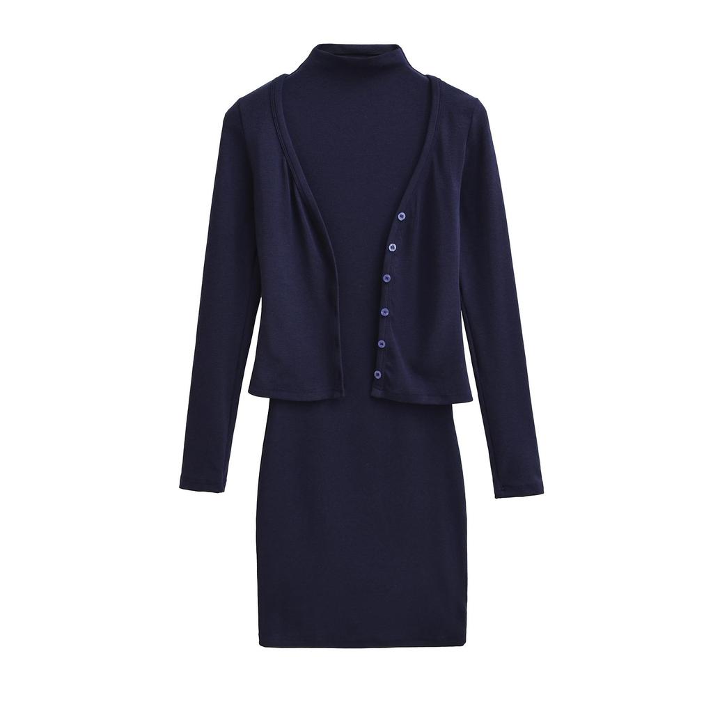 Spring 2026 Women's Spicy High-Waisted Sleeveless Bodycon Dress & V-Neck Cardigan Two-Piece Set