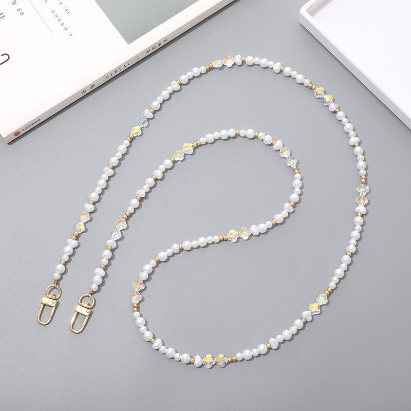 Yi Lian Acrylic Beaded Phone Chain: Pearl Crossbody Strap Charm for Women