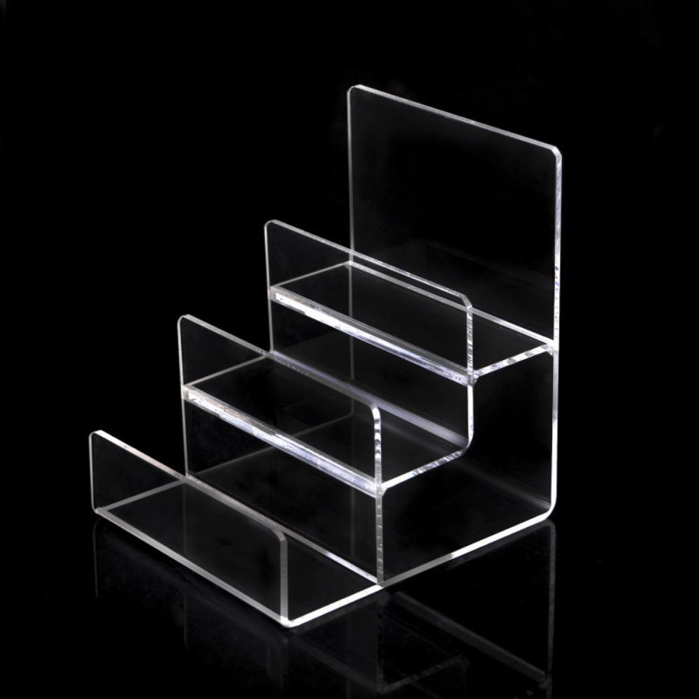 Black Wallet Display Stand Multilayer Acrylic Display Stand Wallet Glasses Storage Rack  Jewelry Transparent-3 Layers