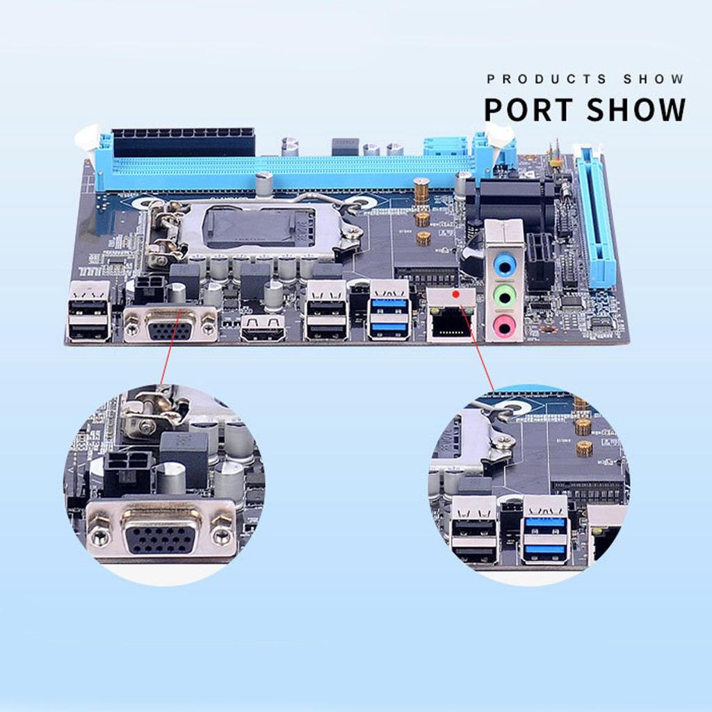H81 LGA1150 Desktop Motherboard, Micro ATX Gaming Motherboard, Dual Channel DDR3, M.2 NVMe, NGFF 6Gb/s PCIe Motherboard