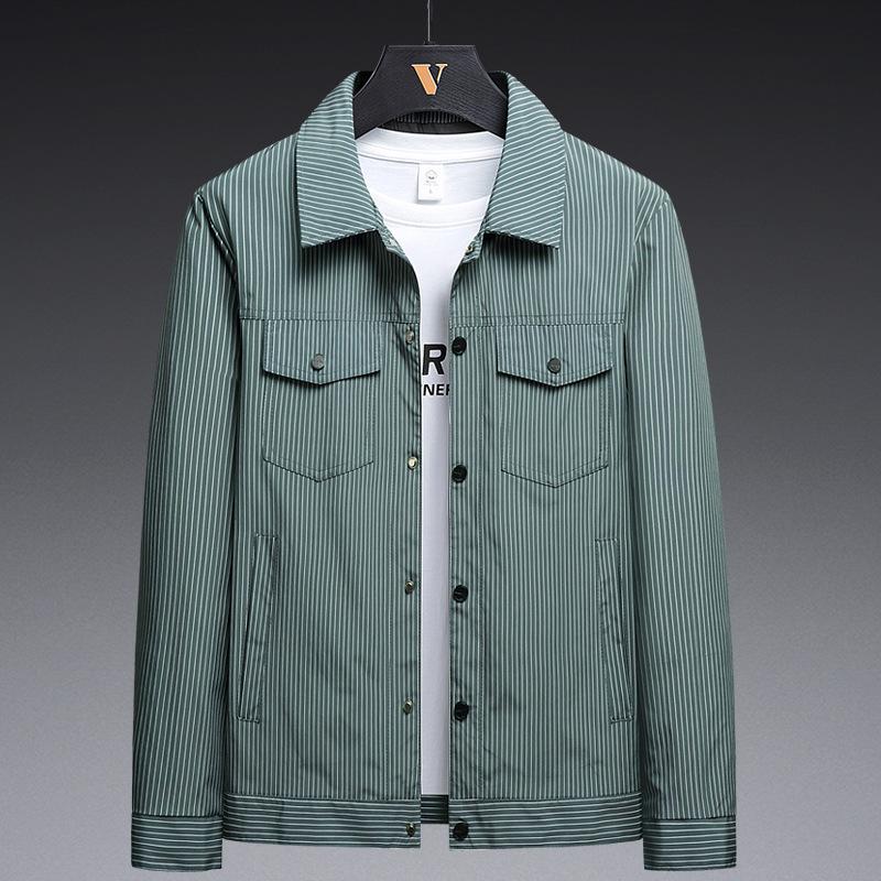 Spring and Autumn Thin Jacket Business Leisure Slim Youth Lapel Striped Jacket