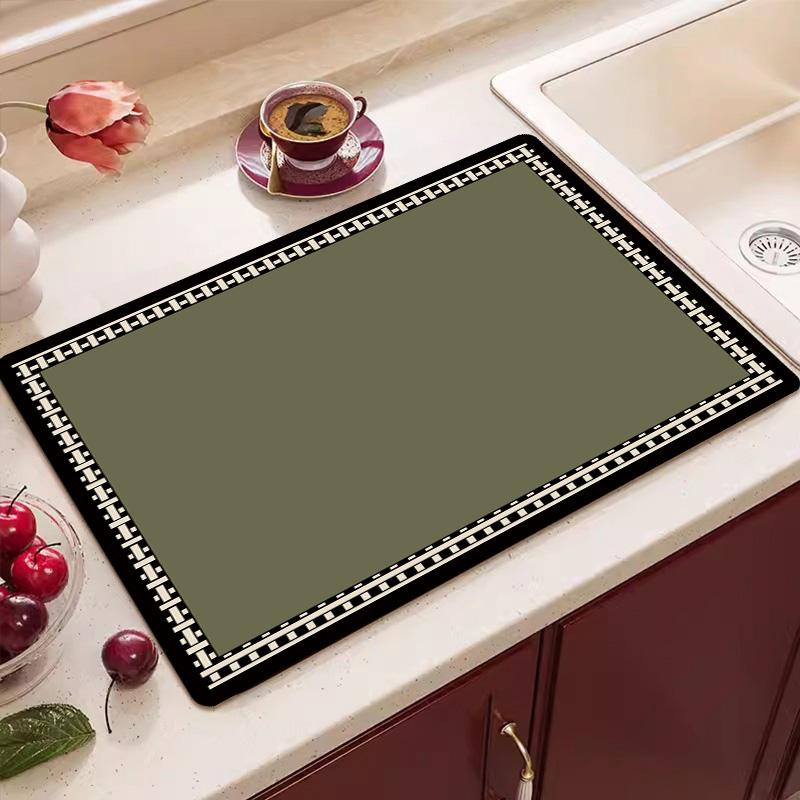 Kitchen Drying Pad Coffee Pads Dish Drying Pad Non-slip Rubber Pad Kitchen Counter Mat Heat Resistant Sink Mat Home Supplies