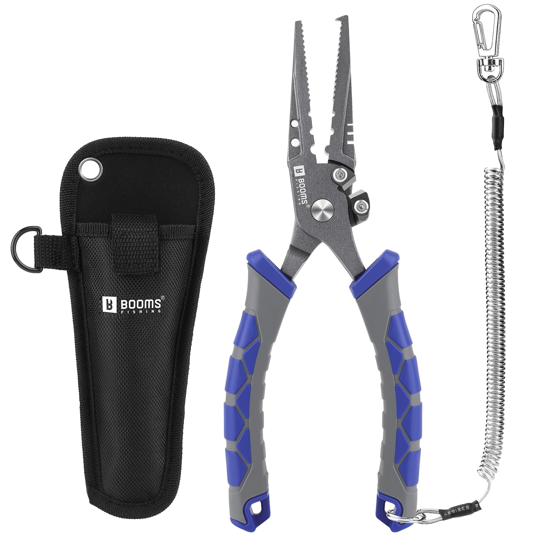 

Booms Fishing XW12 Fishing Pliers, High Carbon Steel, with Hook Remover, Split Ring Opener, Sinker Shaver, and Nylon Case (8.5 inch)