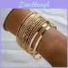 Metal Bracelet Set With Geometric Design For Fashion Casual Women
