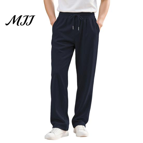 Wide Leg Mens Casual Trousers Men Corduroy Baggy Sweatpants, Drawstring Waist Straight Joggers, Pants Solid Color Athletic for Jogging Gym Workout