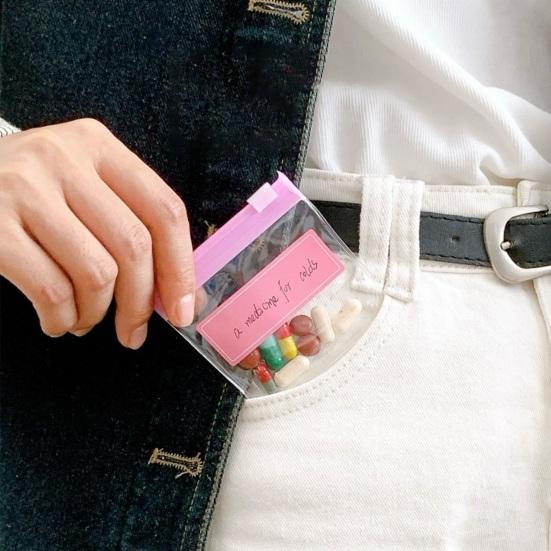 

Набор из 7 органайзеров для таблеток, сумка для хранения, не содержит БФА, прозрачный дизайн, водонепроницаемые, многоразовые самозаклеивающиеся пакеты для лекарств зелёный