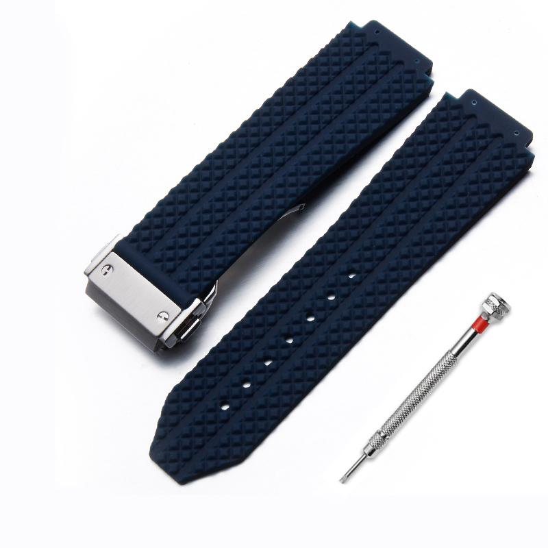 Cinturino in Gomma 25*19mm Per HUBLOT BIG BANG Silicone 17x25mm Impermeabile Cinturino da Uomo con Chiusura a Farfalla Strumento Cinturino Bracciale
