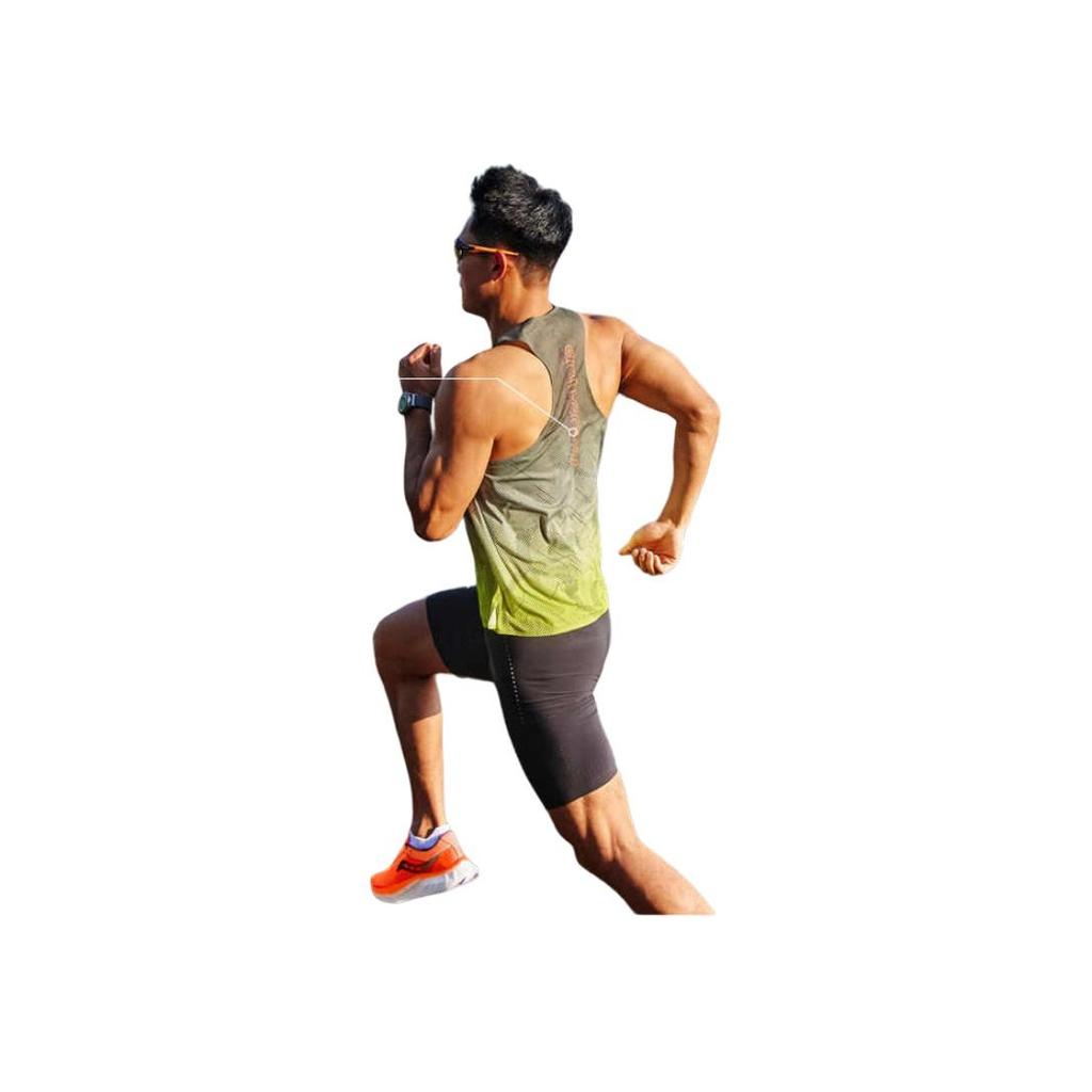 SAUCONY Gradientowy napis Bieganie Odprowadzający wilgoć Szybkoschnący Oddychający Lekki Okrągły dekolt Bez rękawów Tank top Męskie topy Zielony SC2249009A-PR113