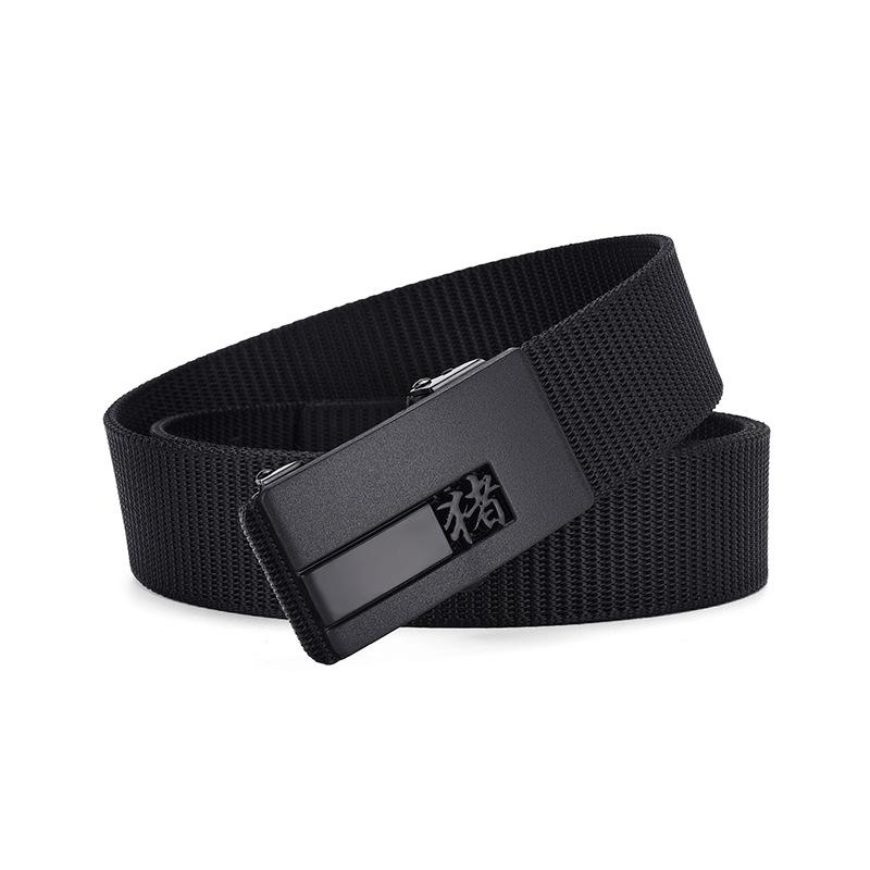 Zodiac Toothless Canvas Belt Simple Automatic Buckle Imitation Nylon Belt Casual Men'S Belt