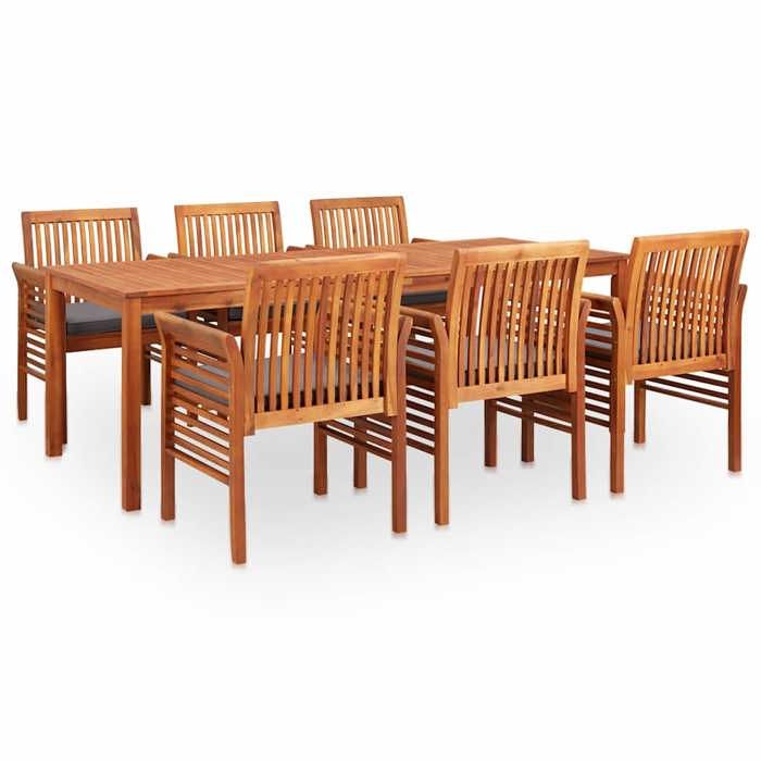 Maison Exclusive - Ensemble à manger d'extérieur 7 pcs et coussins Acacia solide