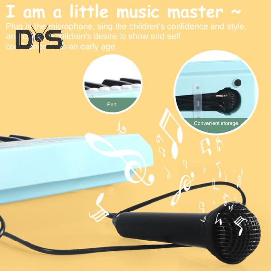 Kids Electronic Piano Keyboard Toy with Microphone 37 Keys Multi-function Musical Instrument Toy Toddlers Boys Girls USB Battery Powered Educational