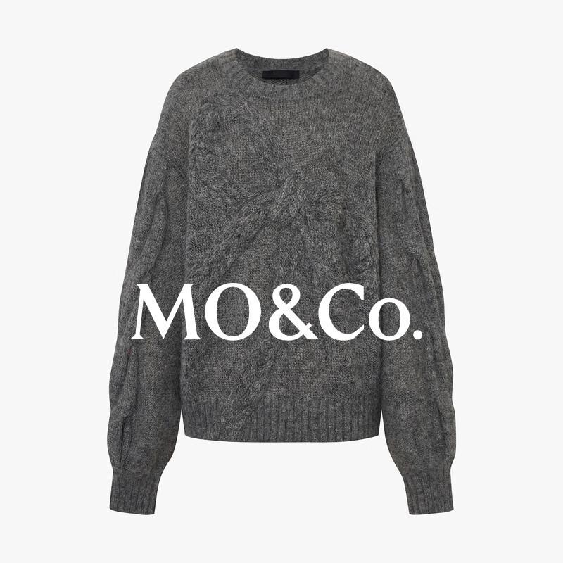 MO&Co. Qin Lan Edition Mohair Wool Cable Knit Bow Sweater