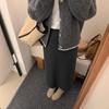 2025 Autumn/Winter Women's Korean Polka Dot Knit Midi Skirt with Elastic Waist