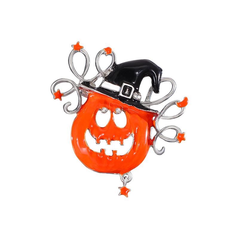 Halloween Pumpkin Head Accessories Holiday Celebration Dark Wizard Brooch