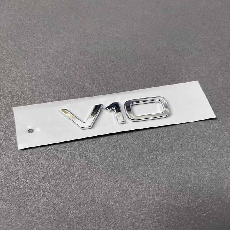 V10 Chrome Logo for Audi TT RS7 SQ5 A8L Letter Number Emblem Glossy Black Car Styling Fender Side Trunk Badge Logo Sticker