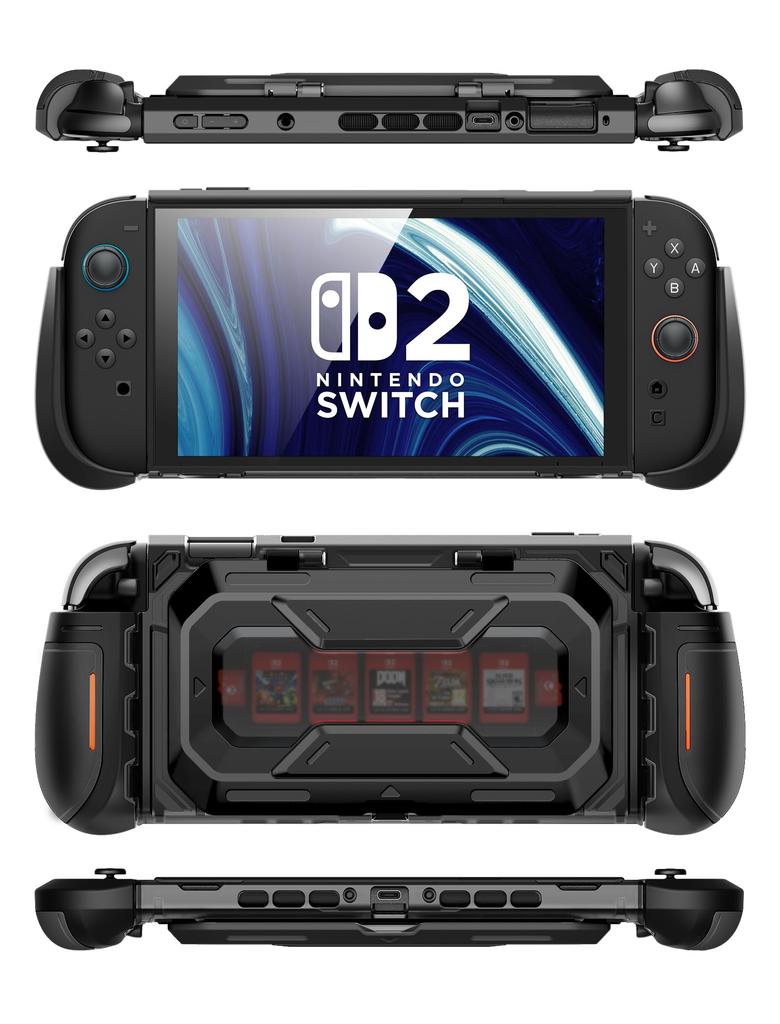 Mumba Case for Nintendo Switch Ergonomic Design with Flip Holds 5 Game Cards 2 TF Rotating Compatible with Controllers 2, 2025mm, Dustproof,