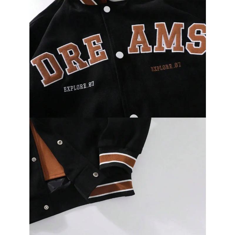 Men's Autumn New Brand All-match Student Letter Hooded Jacket Trendy Women High Quality Varsity Baseball Uniform Jacket