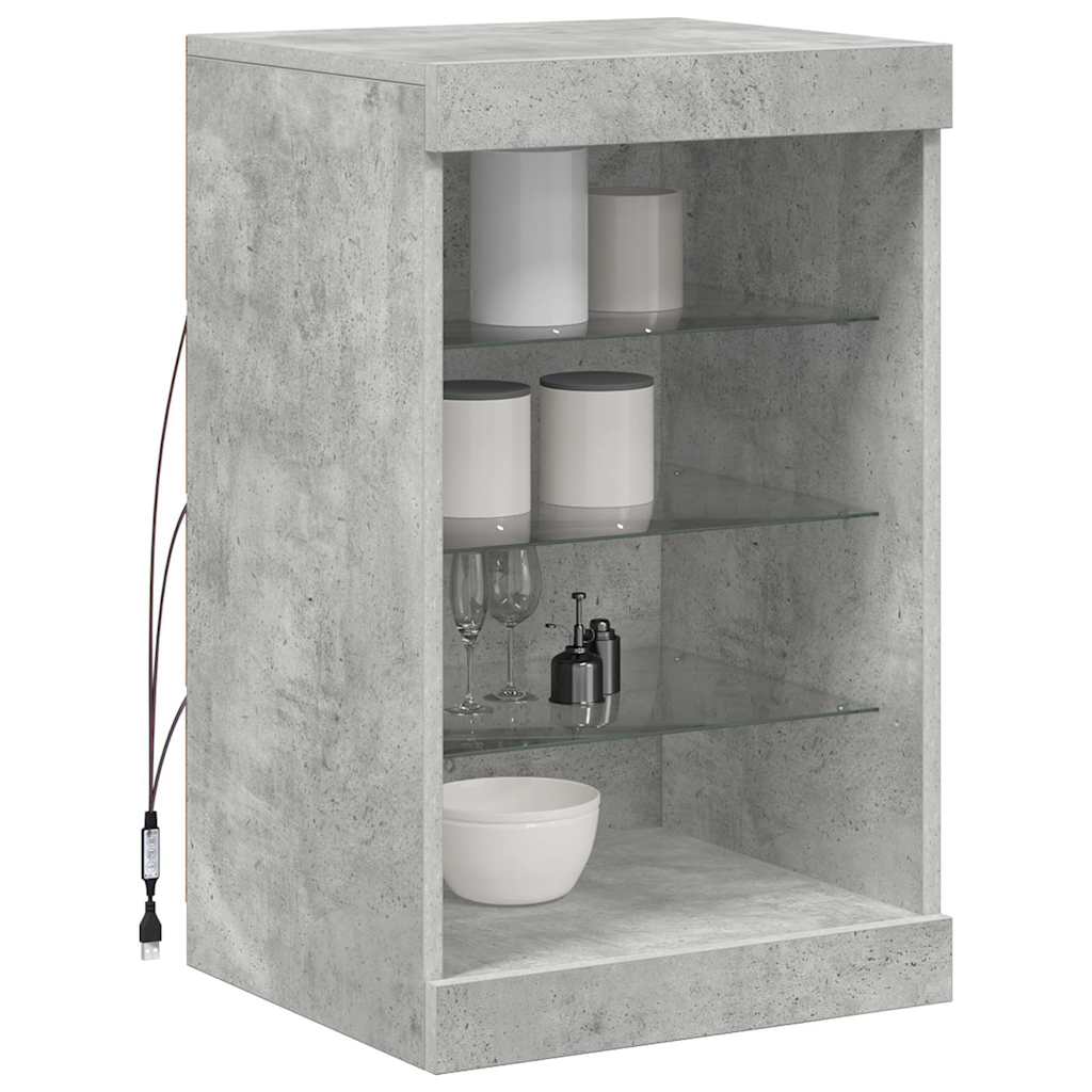 Vidaxl Szafka Z Oświetleniem Led, Szarość Betonu, 41X37X67 Cm