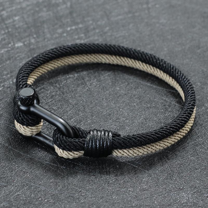 

Fashion Mens Bracelet Rope Ukrainian Symbol Braclet Bicolor Matching Macrame Braslet Festival Accessories Brazil Pulseras Homme 20.5cm 8.1Inch