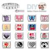 Pink Purple Butterfly Cherry Heart Tai Chi Bow Knot Italian Charm Link Fit 9MM Bracelet Stainless Steel Women Men DIY Making
