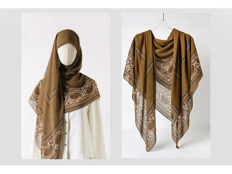 Damenmode 130x130 Seidenähnlicher Gaze Quadratischer Schal Stola - High-End, Leichtgewicht, Langer Schal