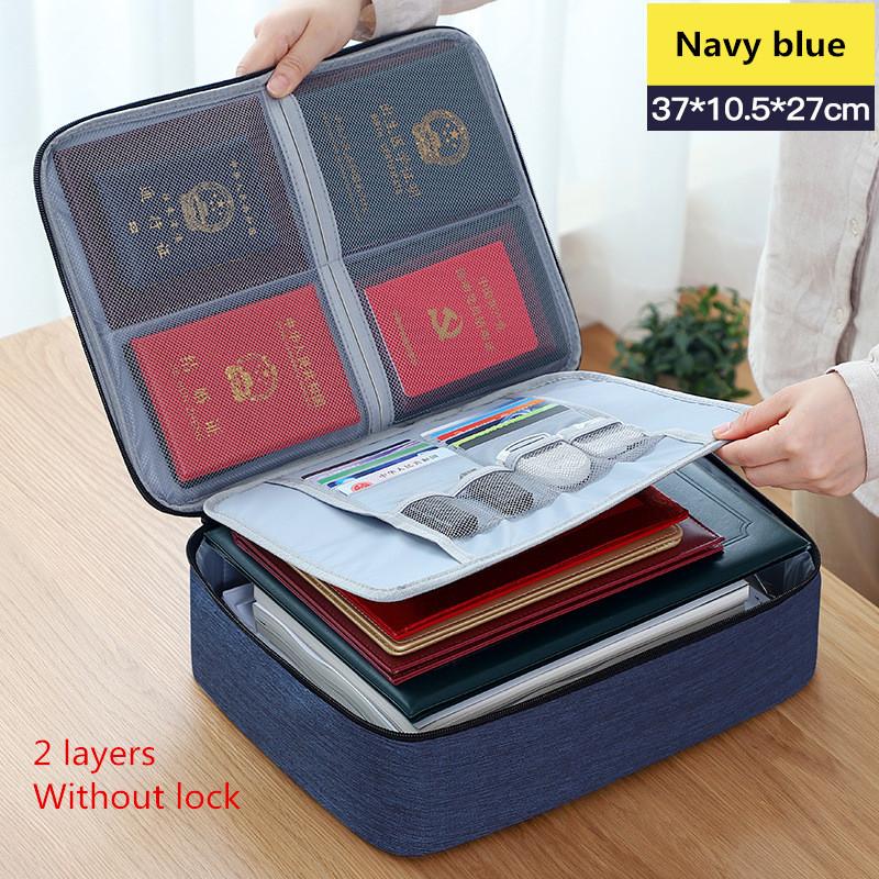 Multifunctional Briefcase Office Waterproof Document Storage Bag Business Trip Bank Card Passport Organizer Travel Accessory