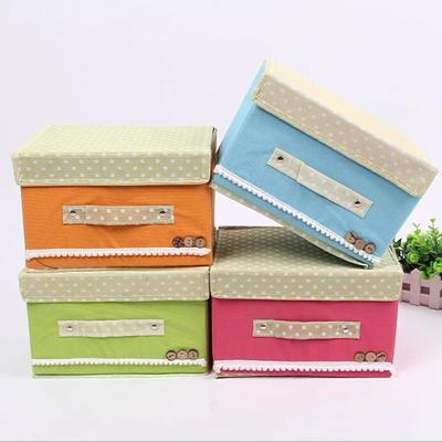 1 PC Home Essential Trumpet Pastoral Cloth Buckle Clothing Storage Box Finishing Debris Box Storage Box Buttoned Box
