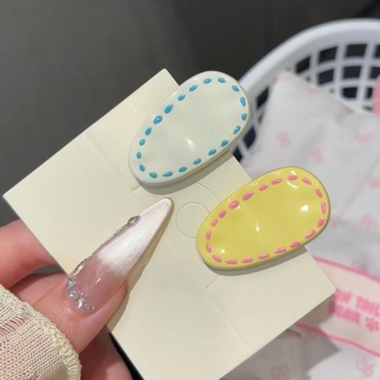4 Stück Mädchen Haarspangen Anti-Rutsch-Zähne Wassertropfenform Haarspangen für abgebrochenes Haar und Pony Haarspangen Macaron-Farbe Glänzendes Harz Leichte Haaraccessoires