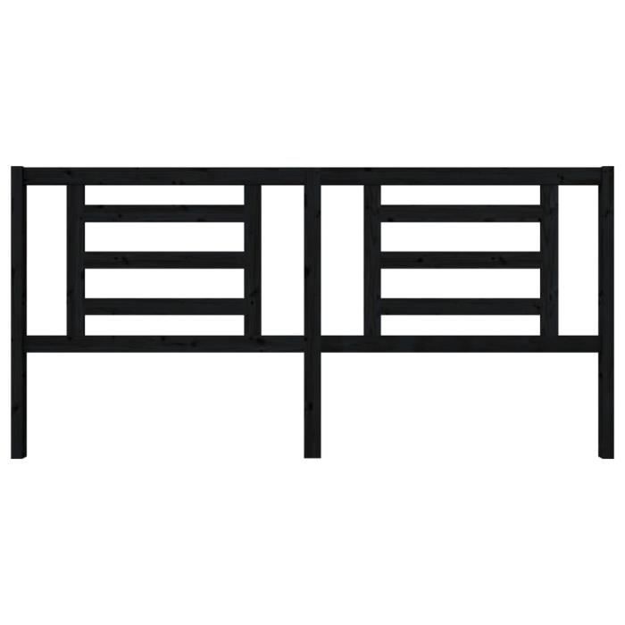 VidaXL Tête de lit Noir 206x4x100 cm Bois de pin massif 818844