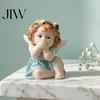 Small Shelf Decor Items Garden Fairy Figurine, Hand-Painted Resin Statue with Wings, Indoor Outdoor Yard Birthday Gifts for Kids Lawn Decor,