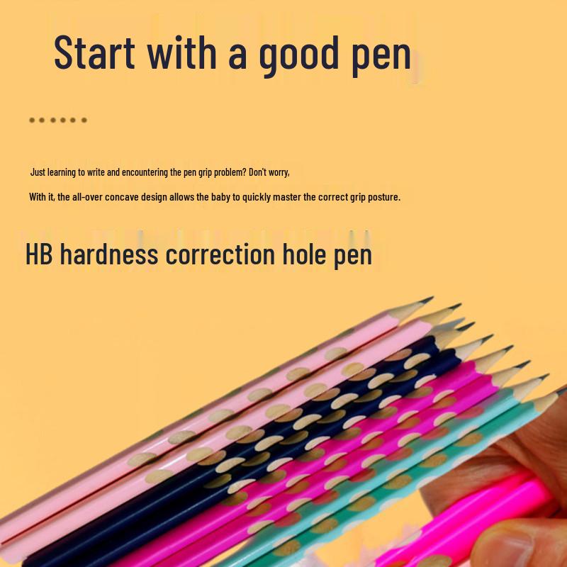 Holey Triangle Pencil for First Graders – Non-Toxic, Lead-Free, HB & 2B, with Grip for Correct Posture; Ideal for Drawing and Writing for Kids.