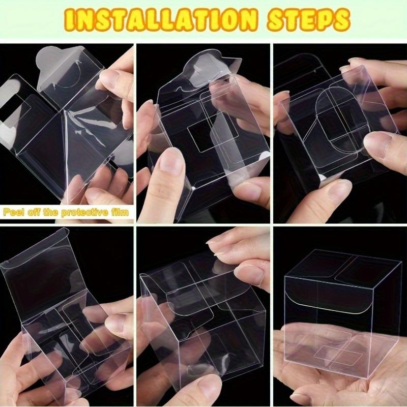50/100pcs Transparent Plastic Gift Boxes Clear PVC Folding Box for Wedding Parties Bulk Gift Candy Chocolate Packaging Box Decor