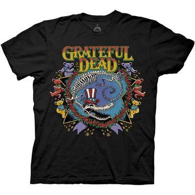 Męska Koszulka Rockowa Grateful Dead - Grateful Dead Steal Your Face Czaszka Tańczący Niedźwiedź Vintage T-shirt