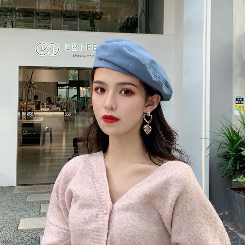 Chic Summer Black Beret For Women Lightweight Vintage Korean Fashion