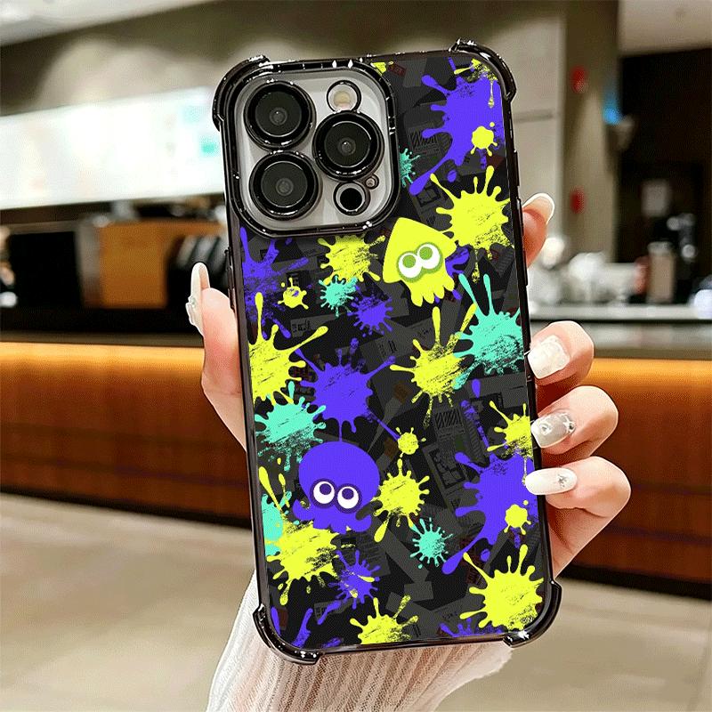 S-Splatoons Game Plating Phone Case For Iphone 16 17 Pro Max Air 16E 14 15 Plus 12 13 Mini Anti-Fall Airabag Cover