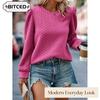 Blusas y camisas informales de manga larga con cuello redondo y estampado de Color sólido a la moda para mujer
