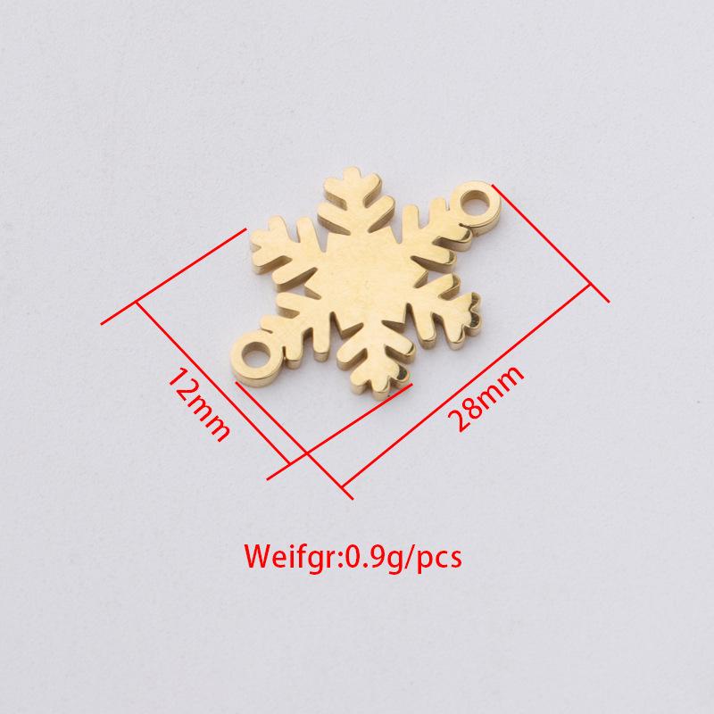 Mirror Polished Titanium Steel 15.5*12mm Snowflake Pendant Charm for DIY Christmas Necklace
