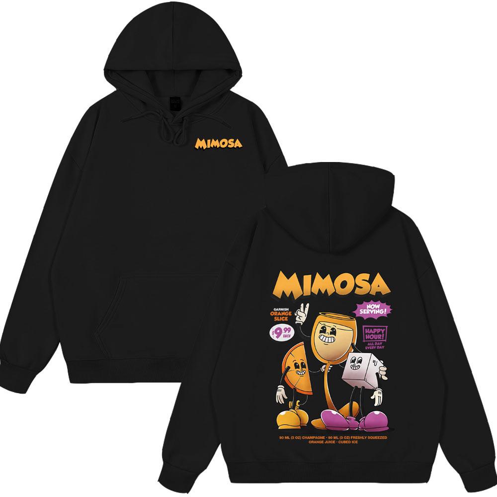 

2025 Hot Sale Mimosa Cocktail Funny Mem Cartoon Harajuku Clothes Spring Winter Male Tops Vintage Casual Style Fleece Streetwears 3XL