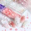 6/12 Grids Cherry Blossom Petals Nail Art Glitter Sequins Holographic Nail Flakes Sequin Mixed Iridescent Powder Nail Decoration