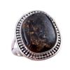 Natural Black Copper Turquoise Gemstone 925 Solid Sterling Silver Ring S.7 V9O22