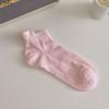 Women's Summer Thin Sweet Heel Embroidered Bow Breathable Boat Socks
