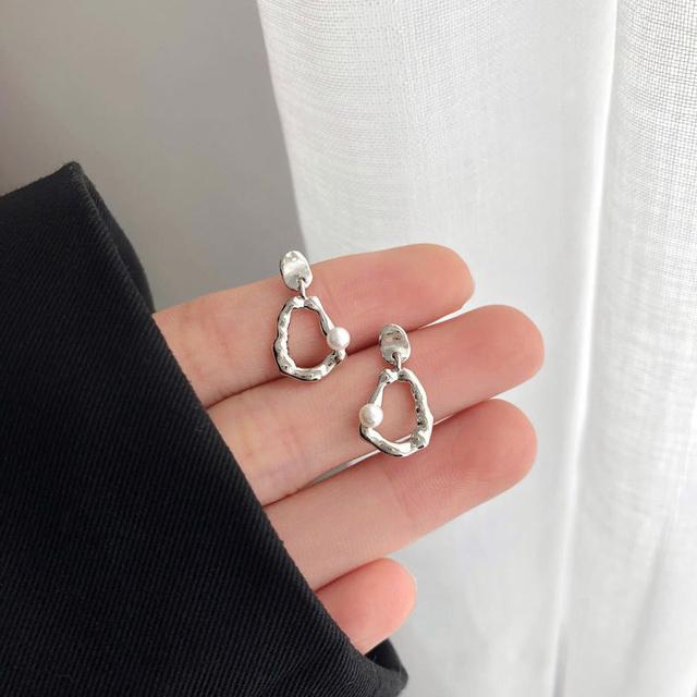 

ANENJERY нерегулярные серьги-капли с жемчугом для женщин, геометрические висячие серьги в стиле барокко, вечерние украшения